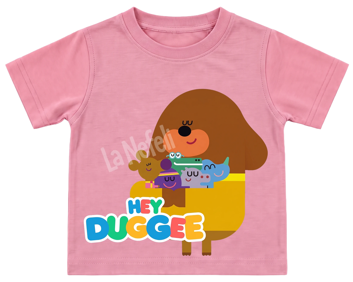 Hey Duggee big hug kids' T-shirt, all pink