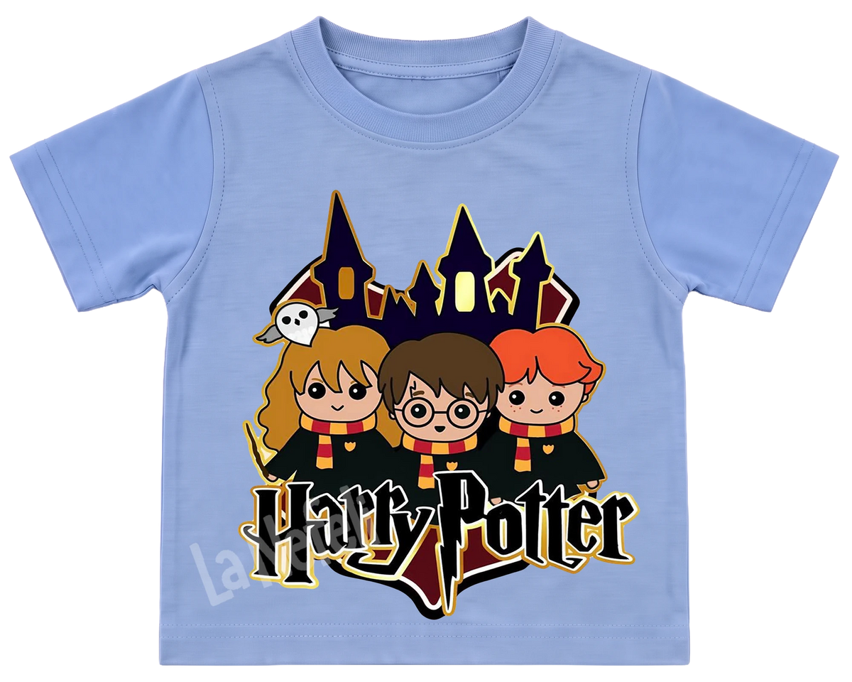Harry Potter trio kids' T-shirt, all blue