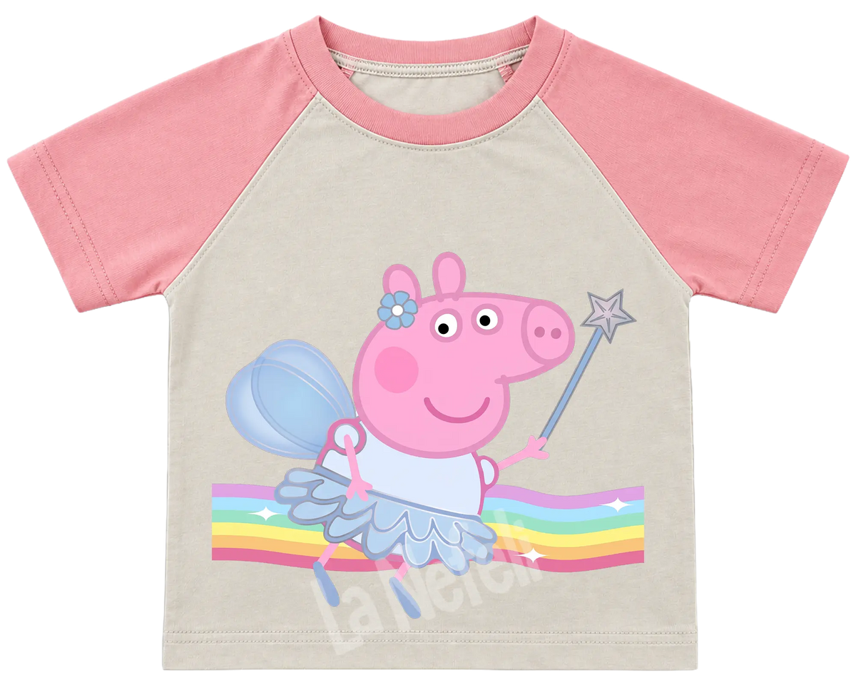Peppa Pig fairy kids' T-shirt, raglan with pink sleeves