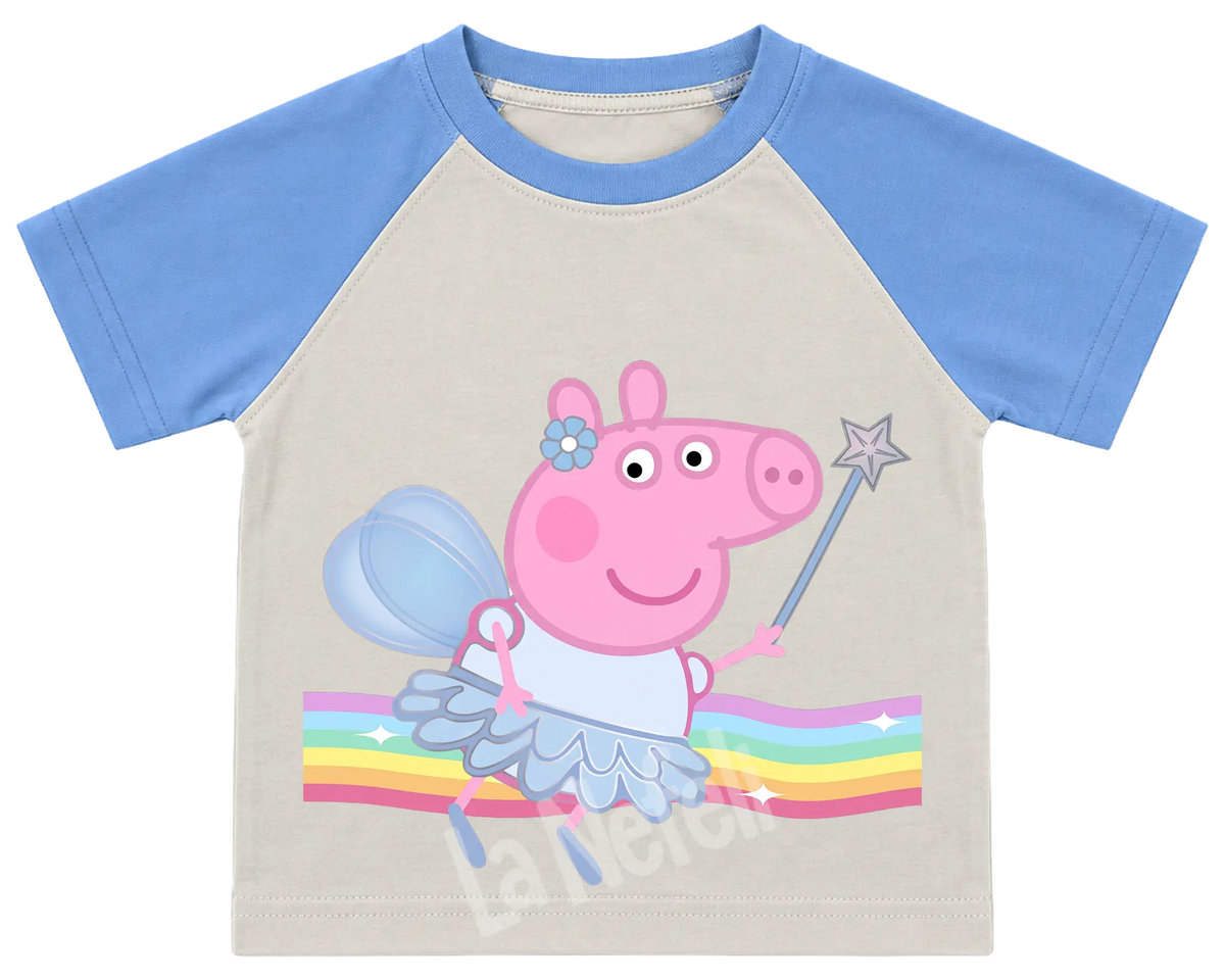 Peppa Pig fairy kids' T-shirt, raglan with blue sleeves