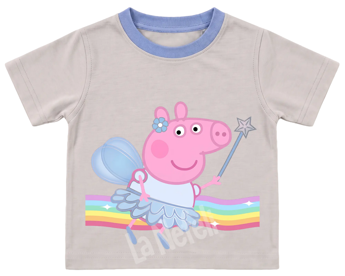 Peppa Pig fairy kids' T-shirt, cream with a blue neckline