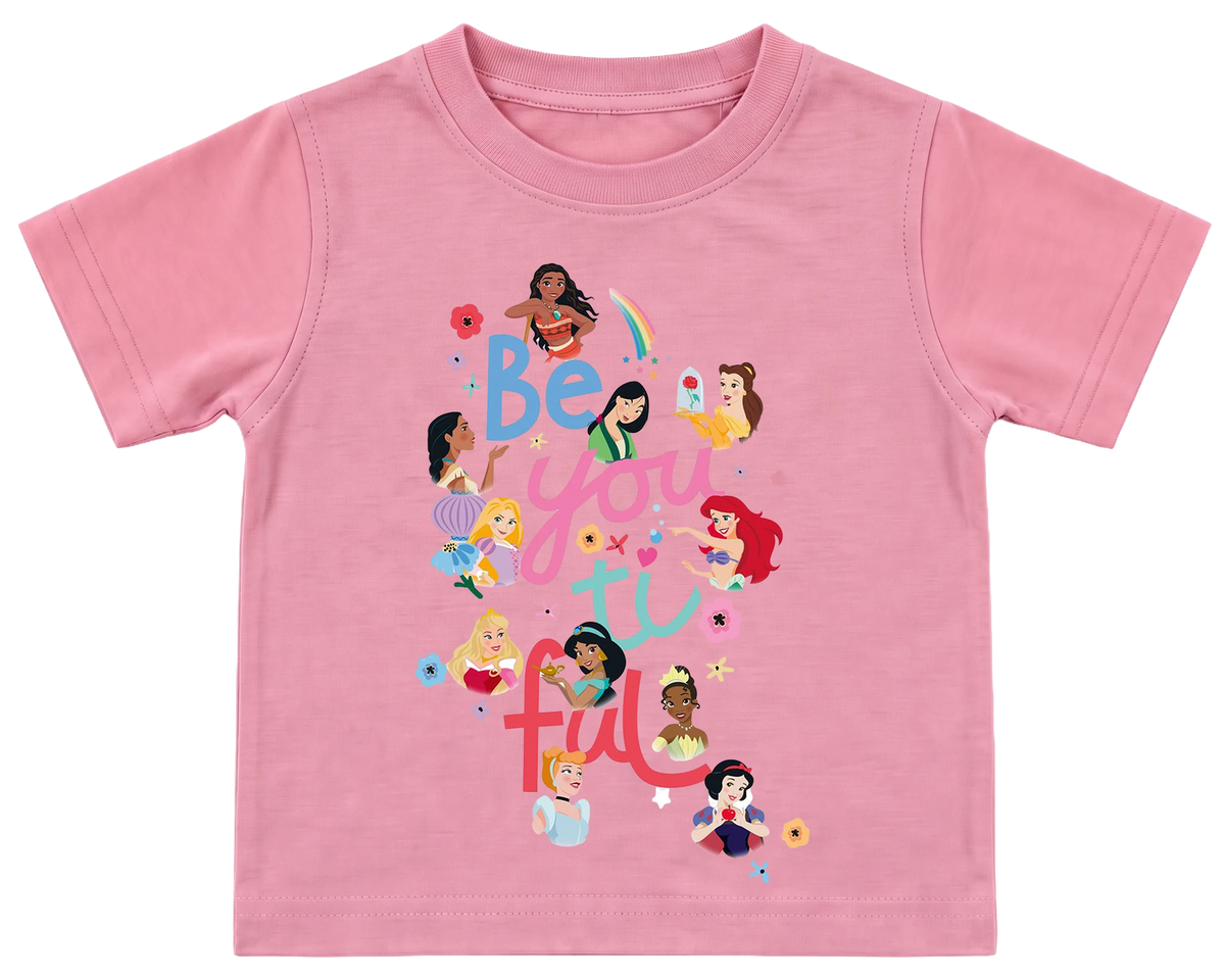 Be-You-Ti-Ful princesses kids' T-shirt, all pink
